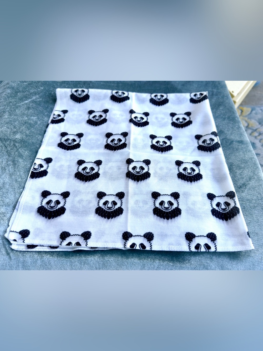 Black and White Panda Print Bandana